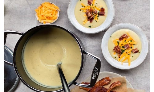 Dale Gray's Flavorful Potato Soup with Crispy Bacon			 			