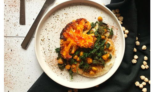 Harissa Glazed Cauliflower Steak