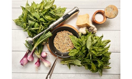 End of Summer Harvest Basil Pesto