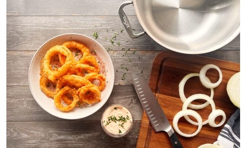 Kimchi Beer-Battered Onion Rings