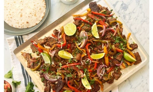 Sheet Pan Sizzling Steak Fajitas