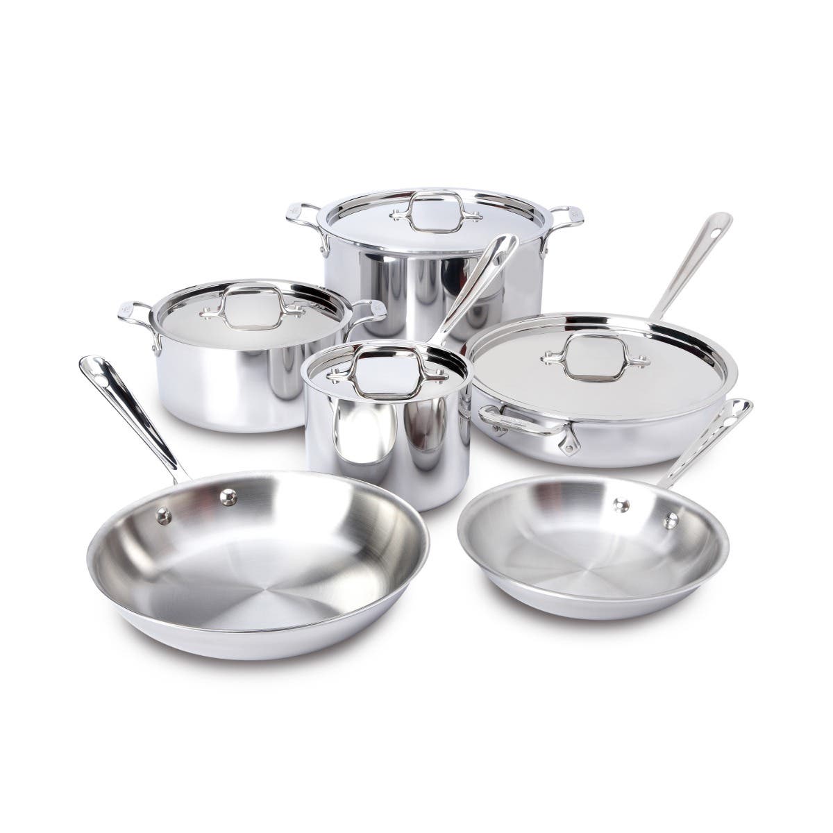 D5 Stainless Polished 5-Ply Bonded Cookware Deep Fryer Set with Lid and Basket 6 Quart