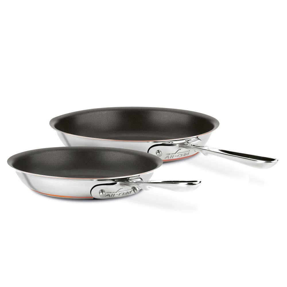 Copper Core 5-ply Bonded Cookware, 2 piece Nonstick Fry Pan Set, 8 & 10 inch