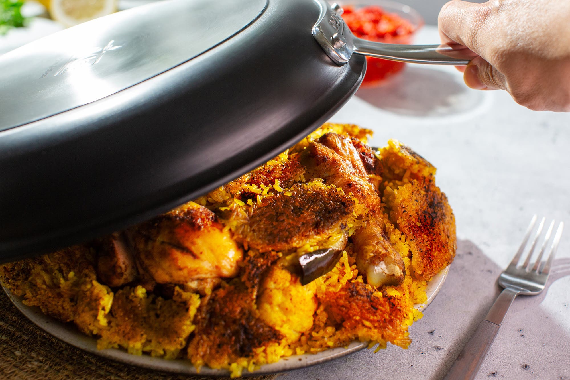 Chef Einat Admony's Persian-Style Crusty Chicken Maqloubeh