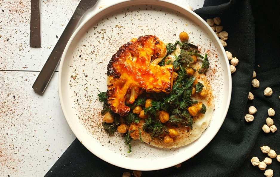 Harissa Glazed Cauliflower Steak