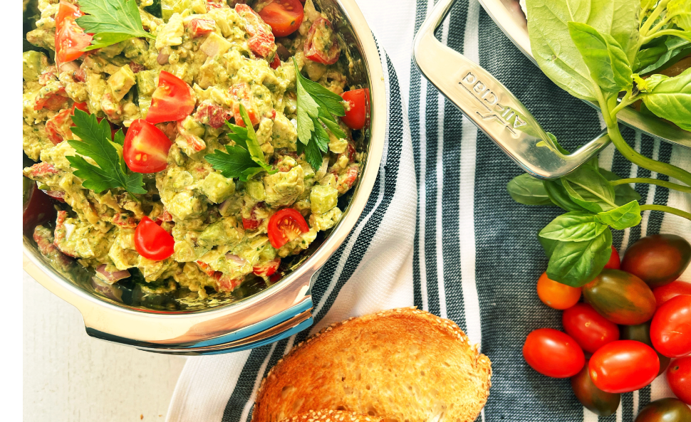 recipe for pesto chicken salad easy recipe made in cookware by allclad at our place