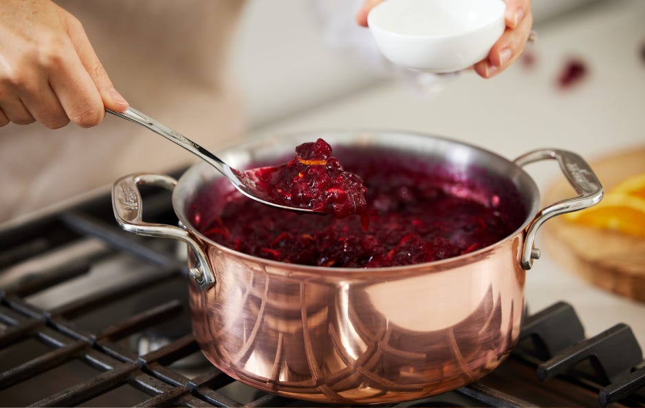 cranberry sauce homemade cranberry sauce recipe made in cookware by allclad at our place copper cookware holiday recipes