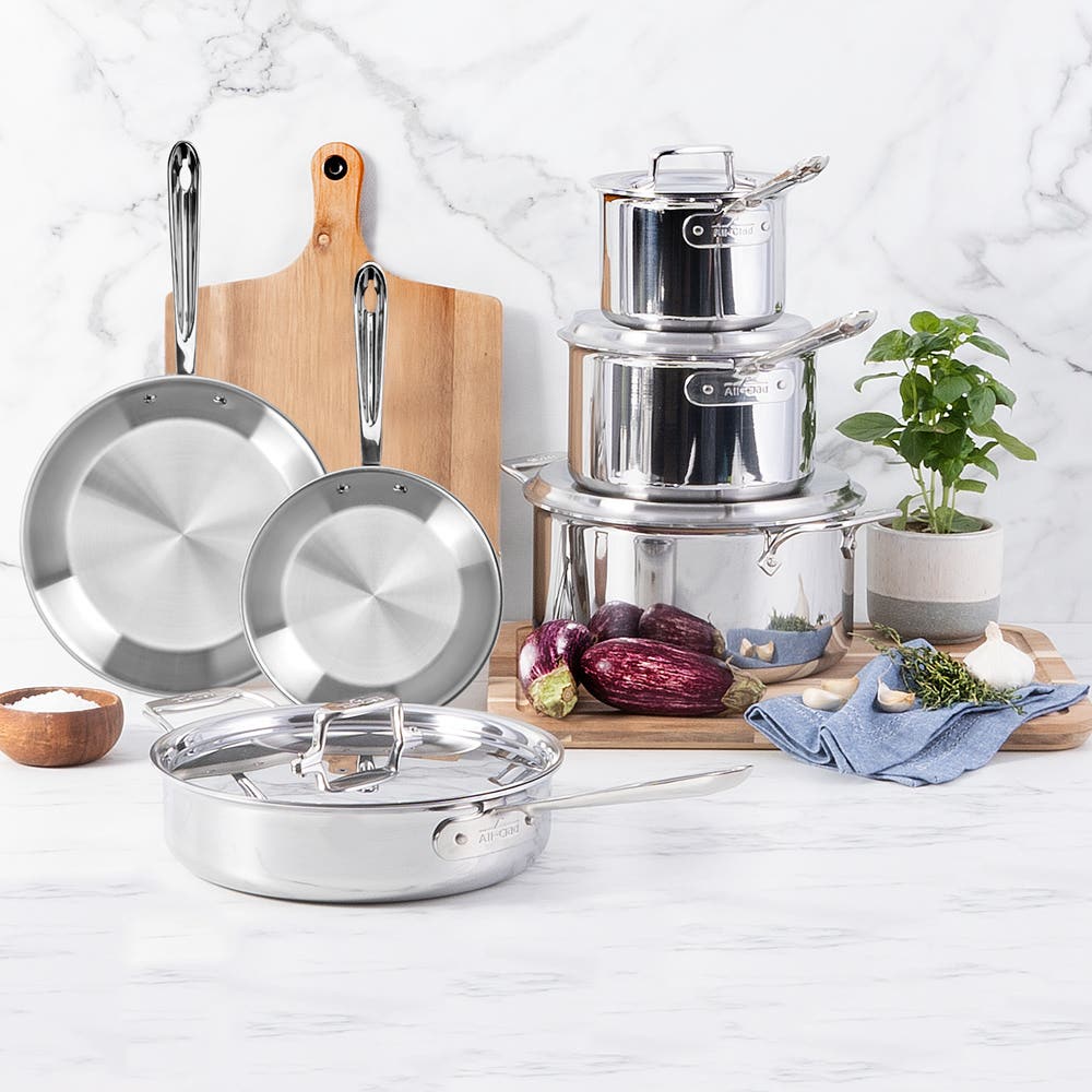 14-Piece BD5 Stainless Steel Cookware Set I All-Clad