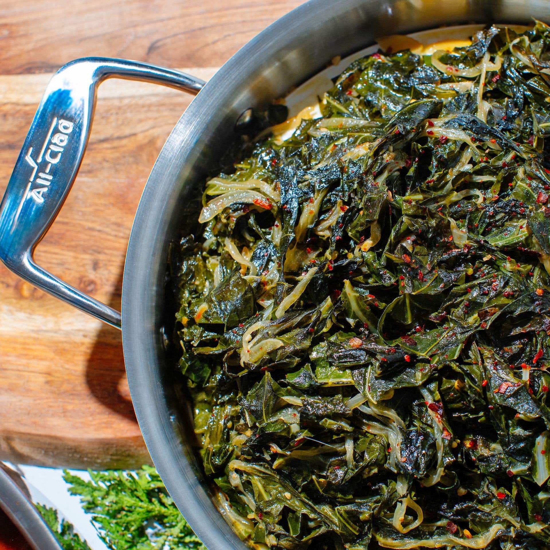 Nina Compton's Coconut Braised Collard Greens